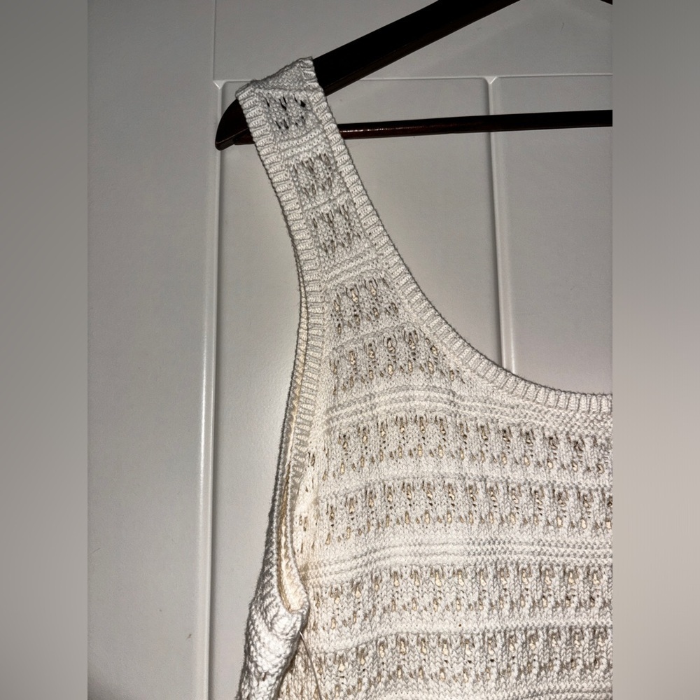 Old Navy Crochet Open Knit White Bodycon Dress Women‎ XL Swim Cover Up Midi - Picture 4 of 8